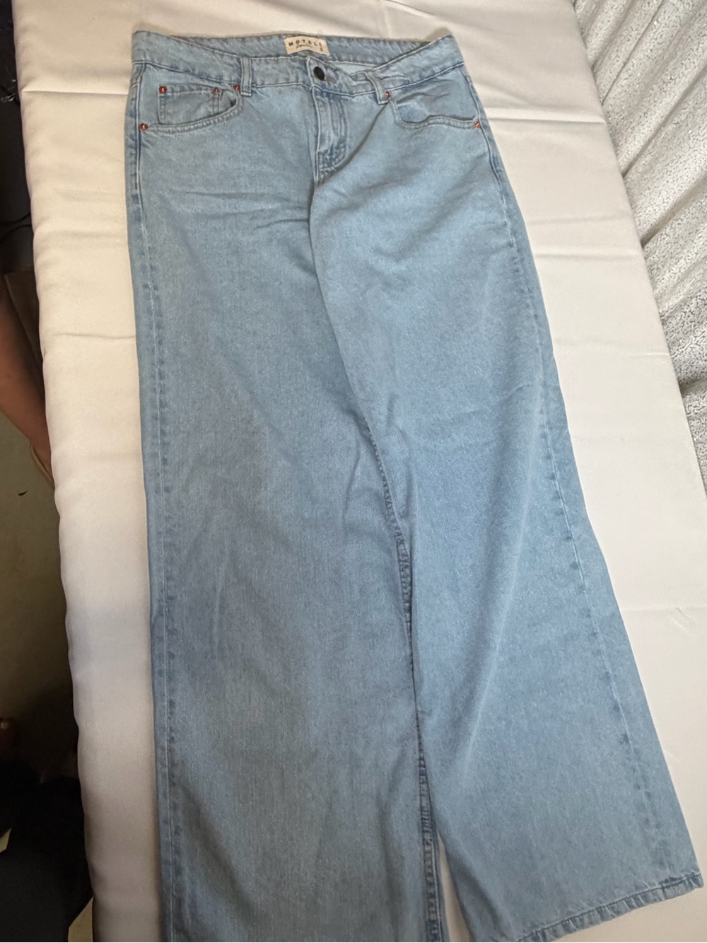Motel Rocks Light Blue Wide-Leg Jeans